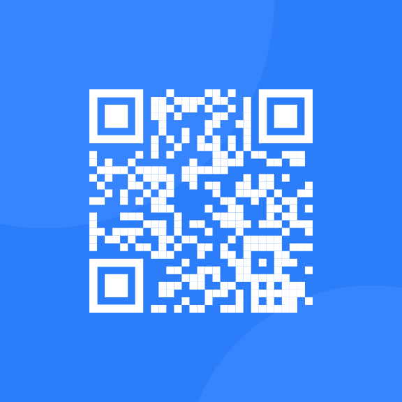 image of a white qr code on a navy blue background